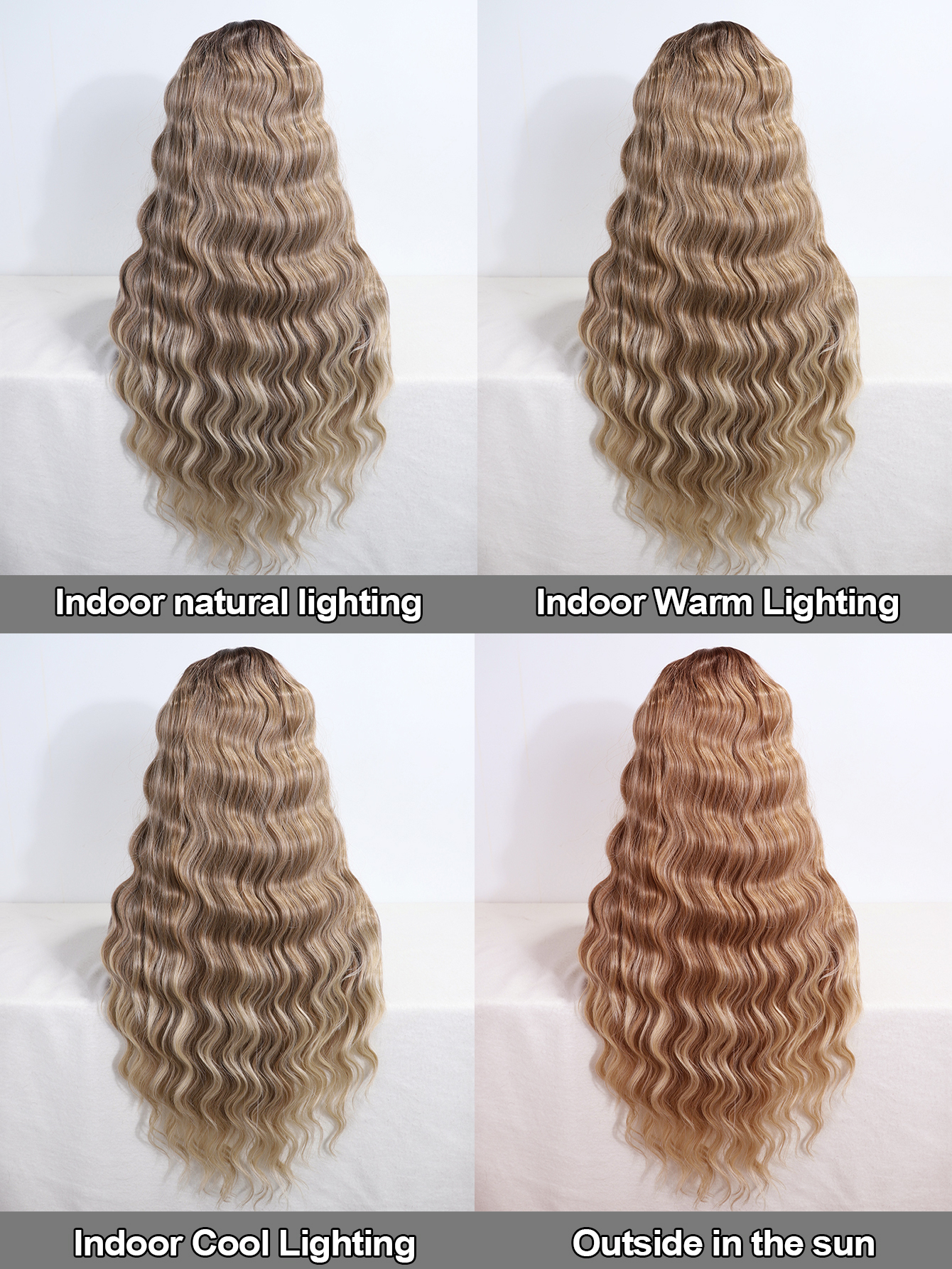Rebecca Fashion Synthetic Hair 13*4*1 Lace Front Wigs For Women 28 Inch Highlight Honey Brown Body Wave Wig Lace Wig High Temperature Fiber