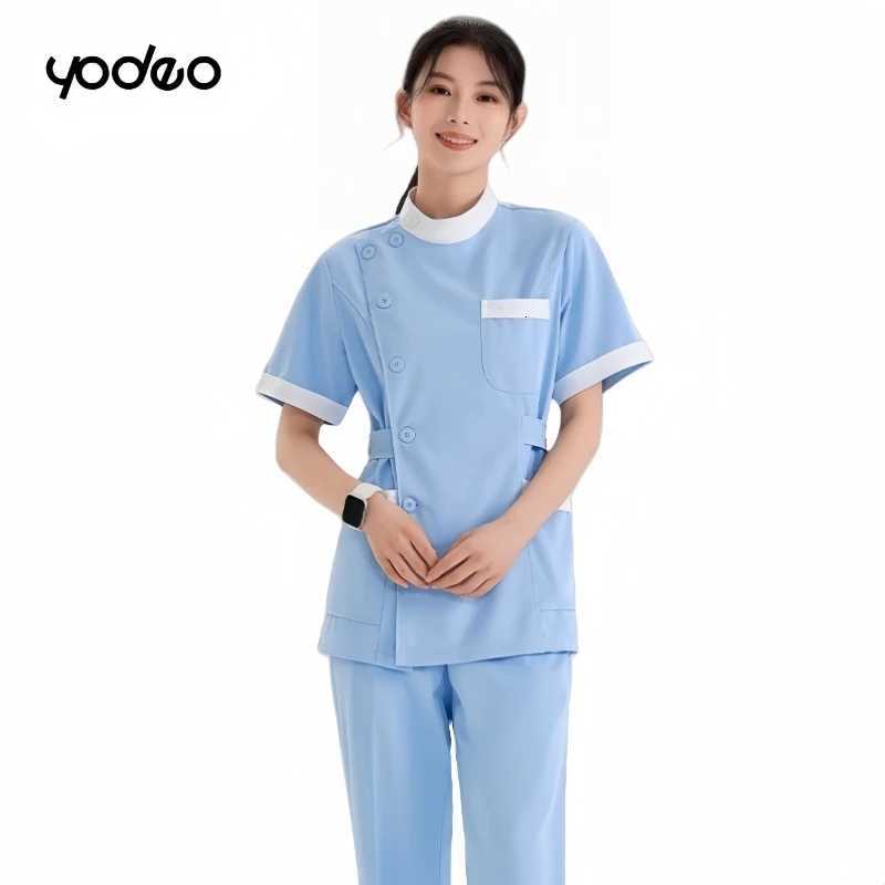 Anti static electricity nurse cloTHing long sleeved knitted suit stretch quiCK-dry healTHcare doctor working cloTHes Z250718