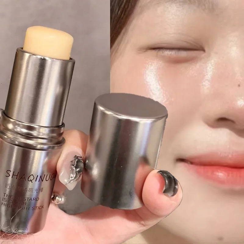 Face Highlight Stick Natural Brighten Moist Highlight Pudding Clear Shimmer Stick Water Shine Gel Highlight Pen Blush for Women 250717
