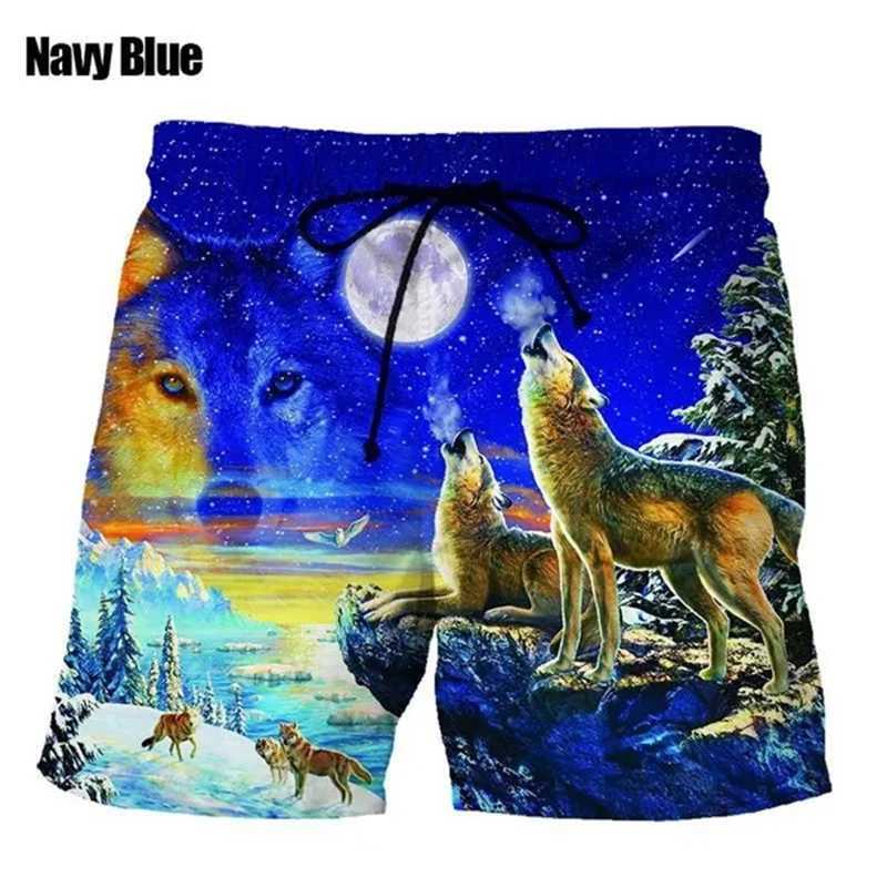 3D Digital Print Wolf Men Swim Shorts Casual Loose Mens Shorts Customized Design Comfortable Breathable Summer Wear Clothes W250718