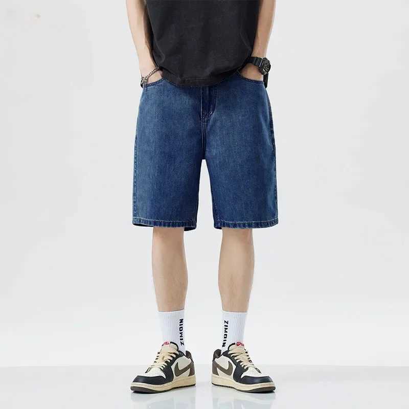 Summer Mens Comfortable Denim Shorts 2024 Loose Fit Straight Leg 5-Inch Casual Stretch Breathable Lightweight Clothing W250718