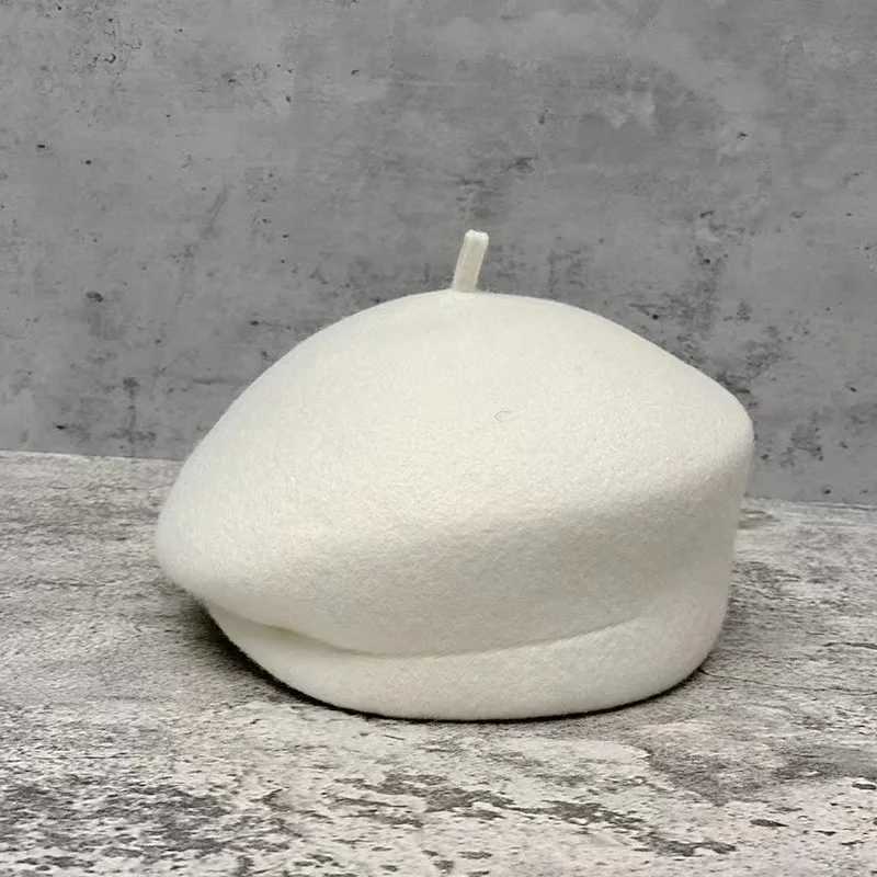 Classic Ladies Beret Hat Fancy Wool Felt Hat Warmer Winter Hat Cap White Black Women Fedora Hat Fascinator Pillbox Hat Formal L250718