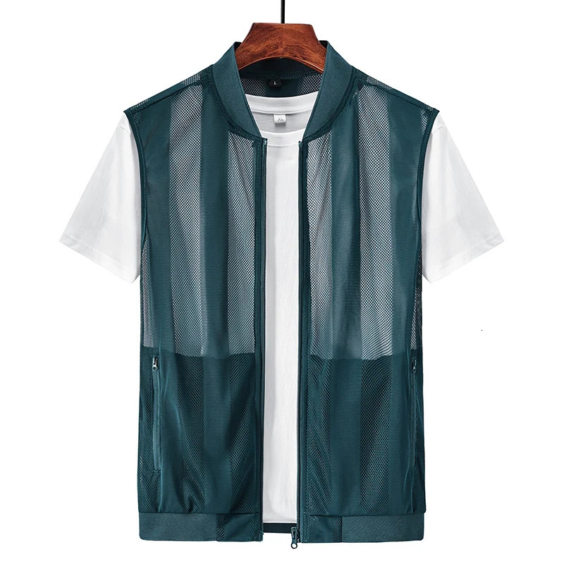 Summer Men Mesh Hollow Waistcoat Breathable Outdoor Sports Coat High-Quality n Leisure Vest Men 250717