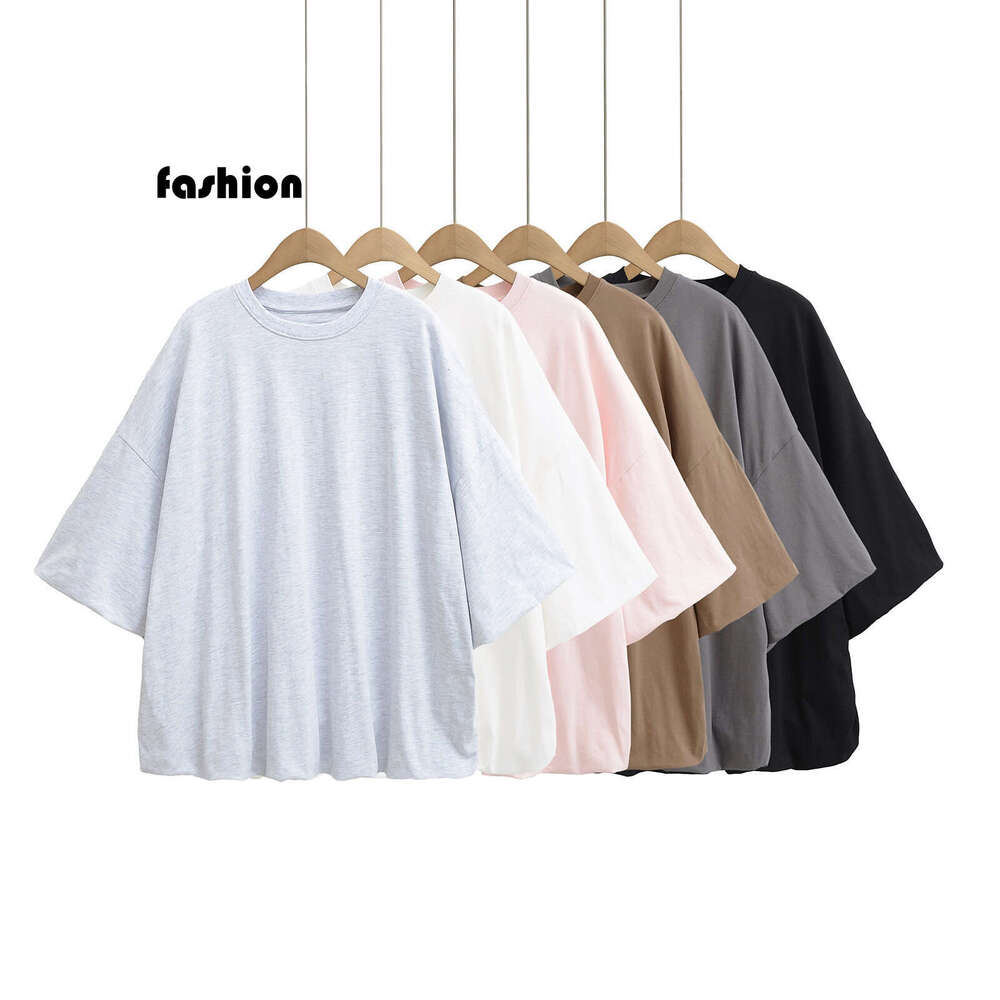 Jennie Same Loose Casual Flower Bud Hem Round Neck Short T-Shirt Women Lazy Style Puff Sleeve Top Ins Trend B5 g7