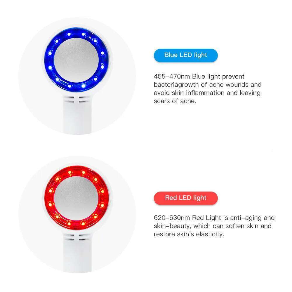 Portable Hot Cold Blue Red Led Light Facial Massage Hammer