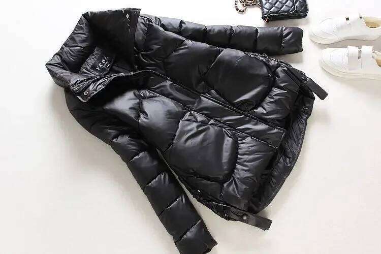 Warm Fashion New Solid Color Hood Filled Down Cotton Coat Women's Clothing Winter Jacket Women 2023