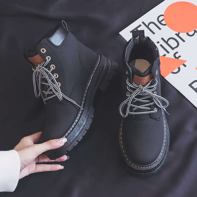 Couple Short New Free shipping British Thick Sole Versatile Motorcycle Martin Same Style Yellow Boots B801