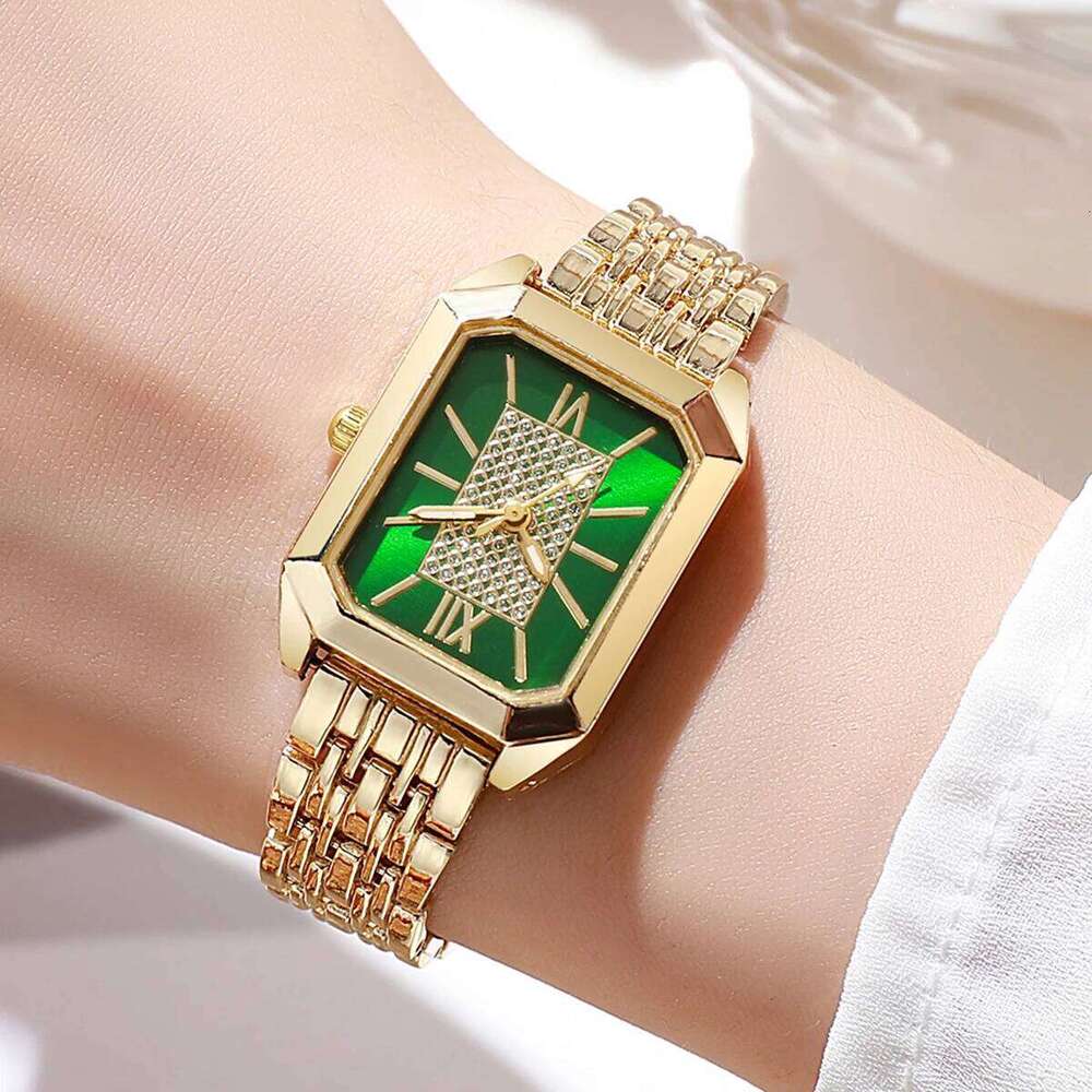 free shipping Fashion Rectangle Women Quartz Watch Ladies Stainless Steel Strap Wristwatches Reloj Mujer Girls Clock Gift (Without B