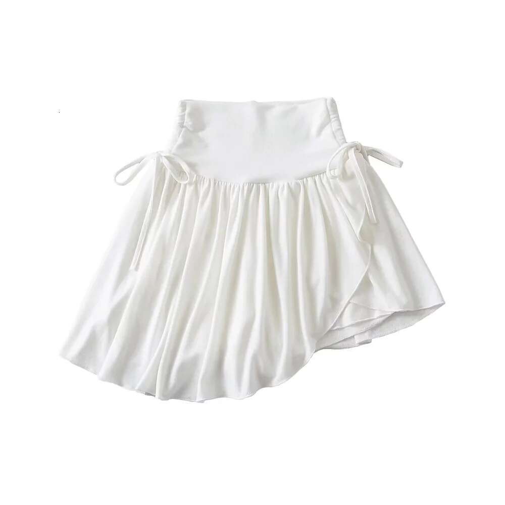 Puffy Half For Women With Drawstring, Pleated A-Line Short Pants, High Waist, Anti-Exposure, Irregular Skirt B5