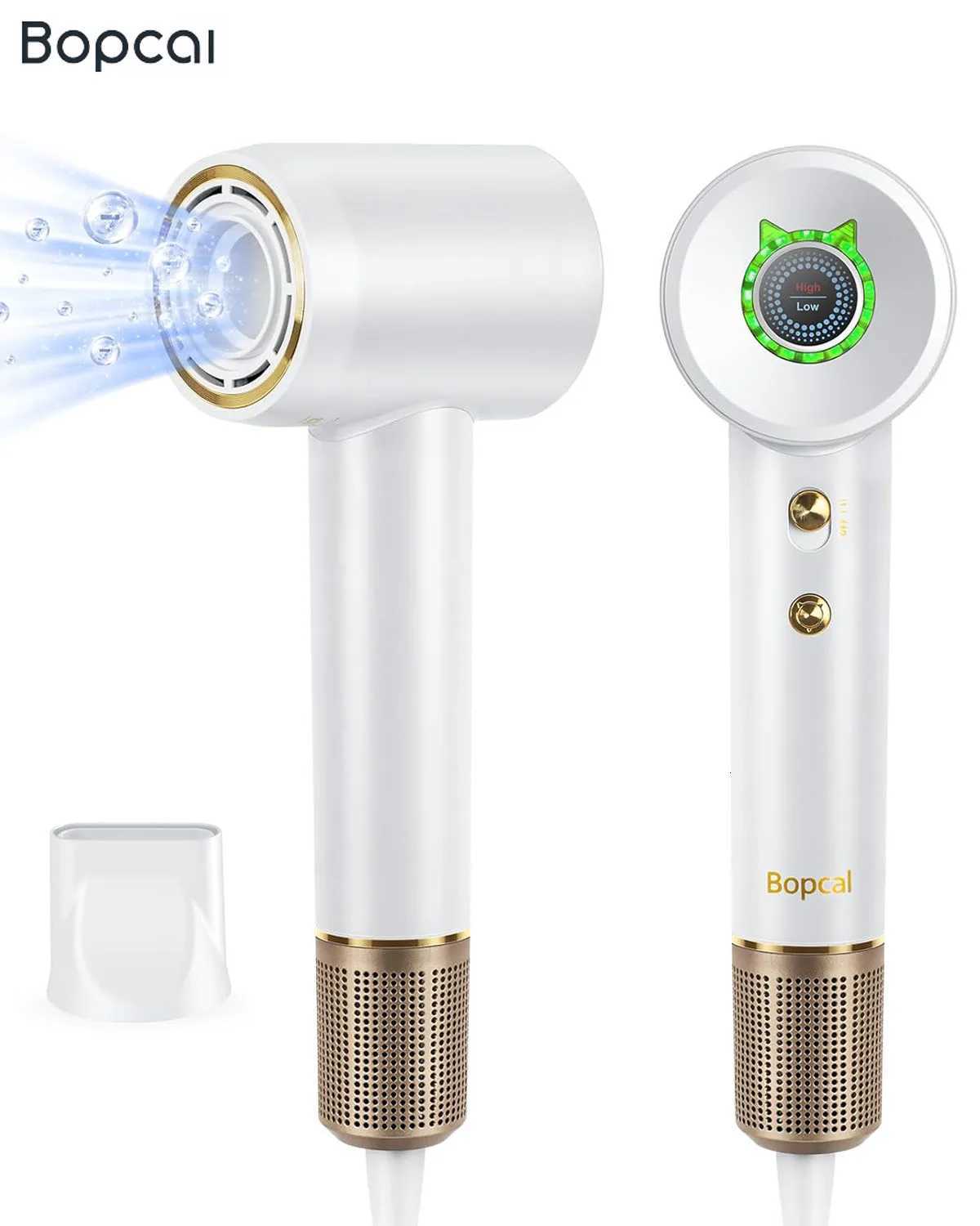 1600W Professional High Speed Hair Dryer Cold Hot Blower Negative Ion Silent Touch Screen Hair Dryer for Home and Hair Salons W250718