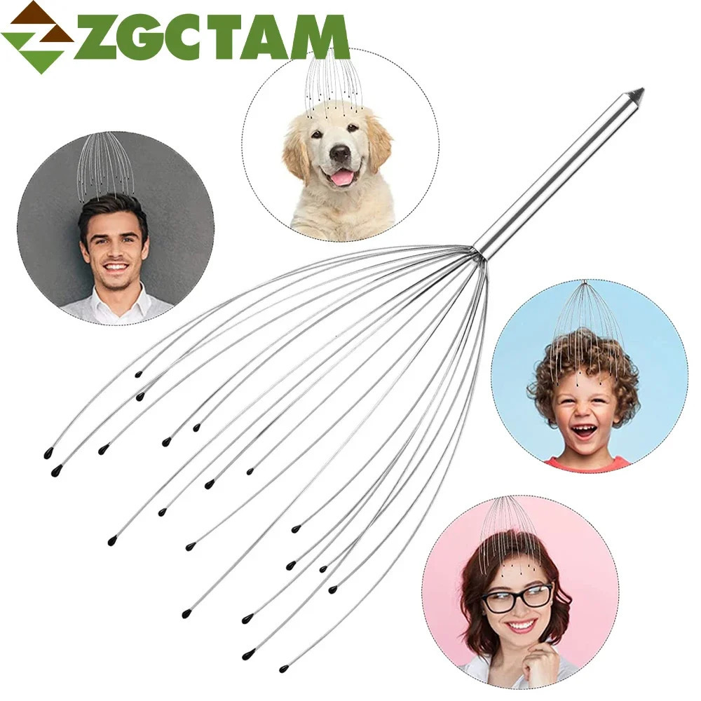 2Pcs Stocking Stuffers 20 Fingers Scalp Massage Hand-held Head Stimulation Scratching Tools for Deep Relaxation Stress Relief 250716