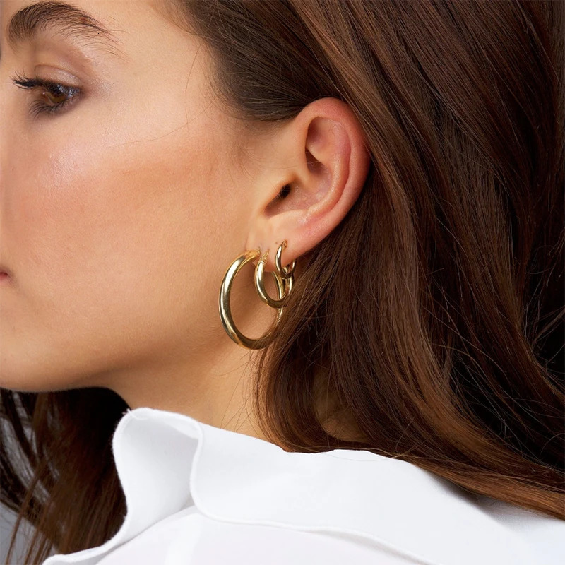 14K Gold Filled Hoop Earrings Modern Jewelry Minimalism Boho Brincos Gift Vintage Pendientes Oorbellen Earrings For Women 250716