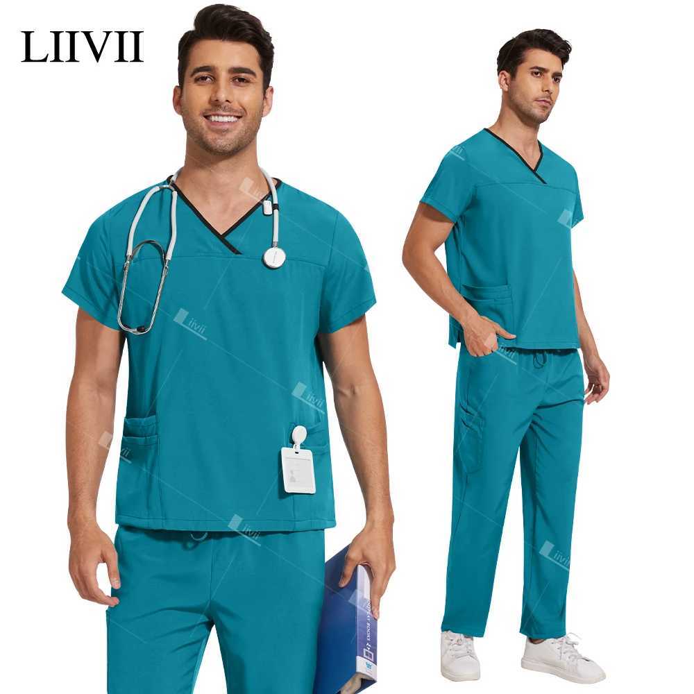 Surgical Uniforms Lab Workwear Clothes Nurse Scrubs Set Men Nurse Accessories Medical Uniform Surgical Dental Clinical Top Pants Z250718