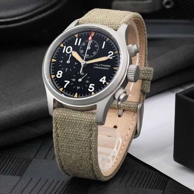 Militado VK61 VK67 Quartz Chronograph 39mm 316L Stainless Steel Case 3 Dial Waterproof 100M Multifunction Military Watch free shipping