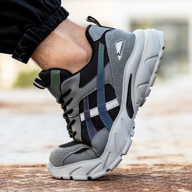 Safety Shoes Men Steel Toe Mens Work Puncture Proof Sneakers Male Protective Footwear Boots Boots 250717