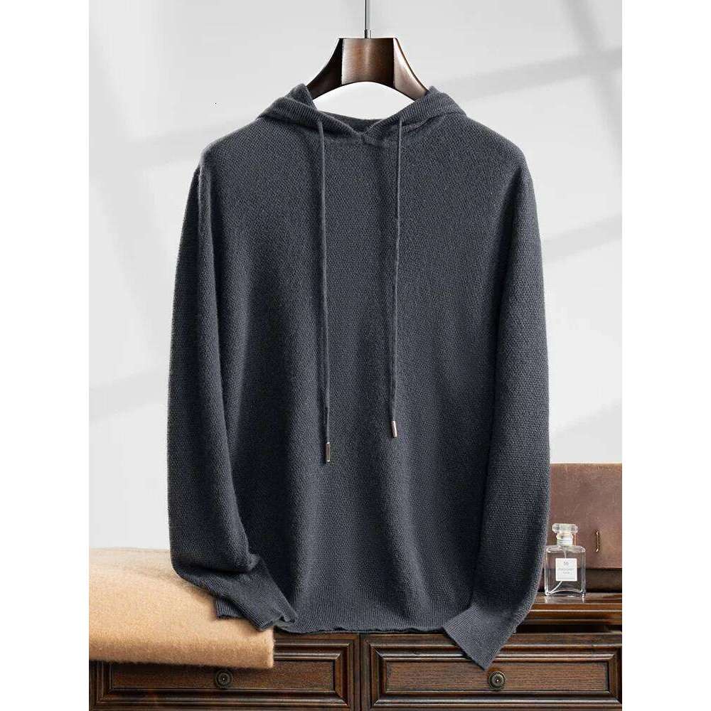 Aliselect Men's Hoodie Pullovers 100% Sweater Autumn Winter Basic Casual Style Jacket Cashmere Knitwear Korean Tops