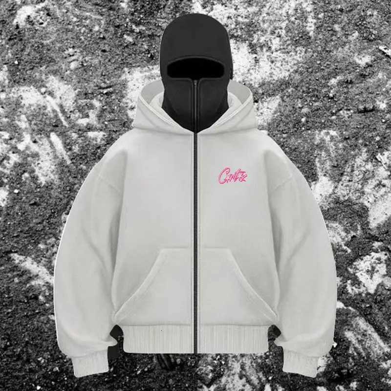 Mens Balaclava Zip Hoodie with Face Mask Winter Warm Zipper Sweatshirt Oversized Hooded Sports Jacket for Outdoor Activities X250718