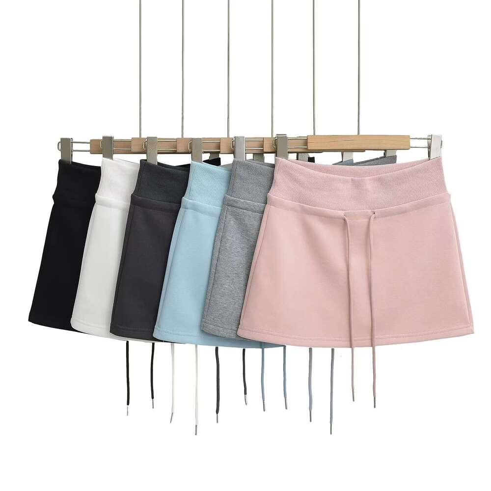 Gray Sports Half For Women New Spring And Autumn Sweatshirt Short High Waist Bodycon Casual A-Line Skirt Pants Summer B5