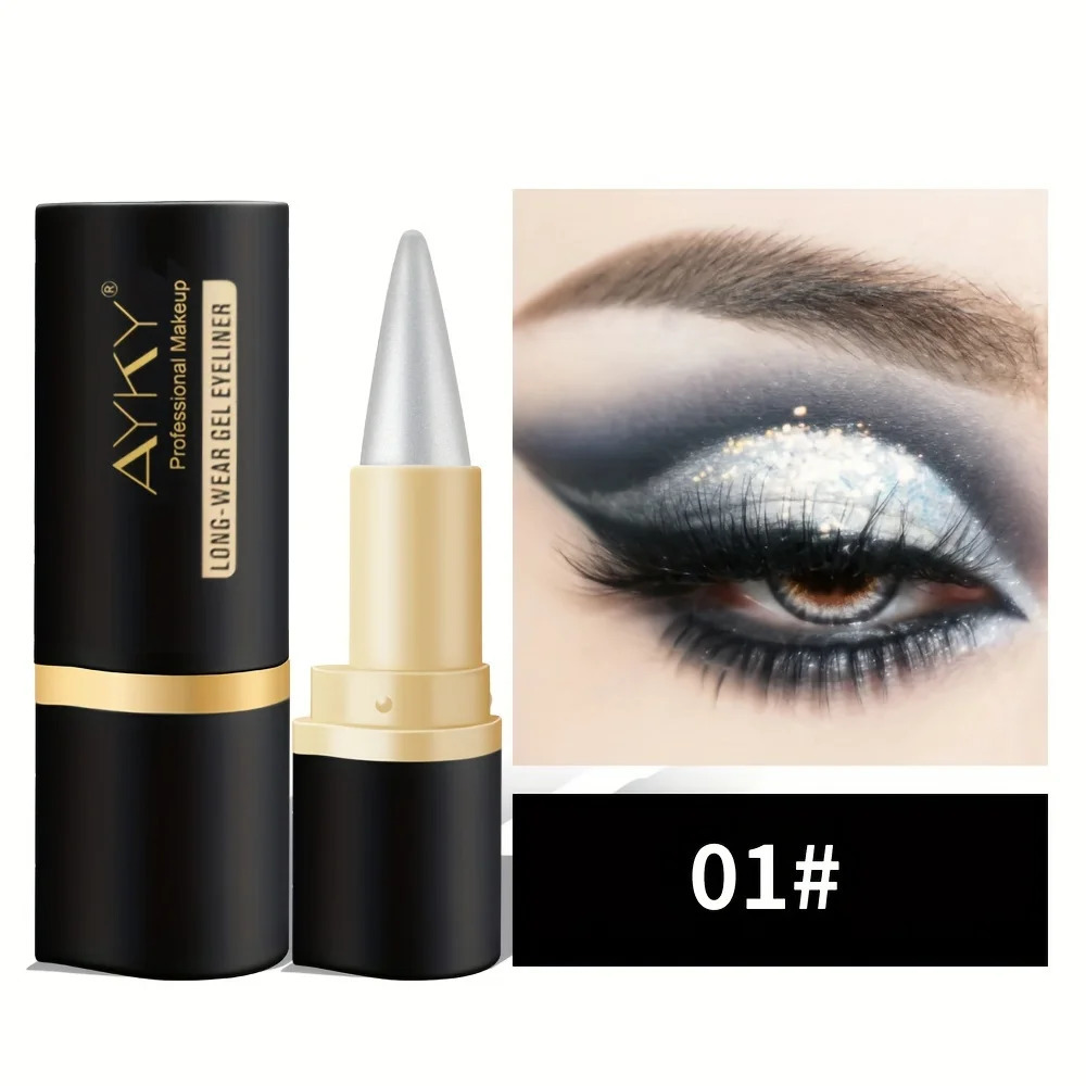 Matte Glitter Waterproof Eyeliner Stick Smudge Proof Black Single Head Solid Eyeliner Balm 250717