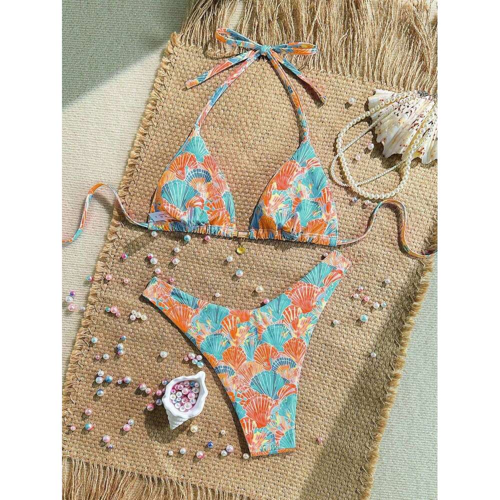 Bandage Swimsuit Sexy Swimwear High Waist Bikinis Women Floral Print Bathing Suits Summer Beachwear New Brazilian Biquini