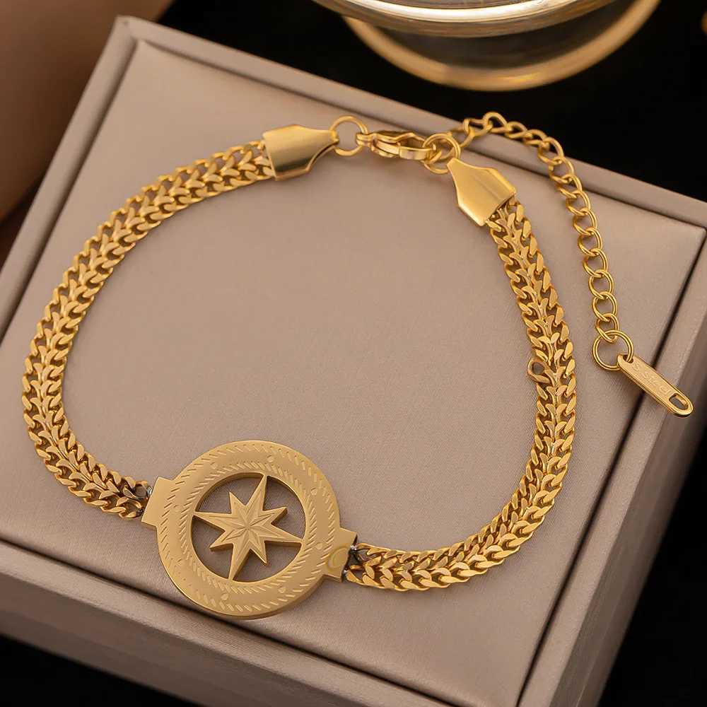 2024 Trendy Creative Personality Gold Color Stainless Steel World Tree Bracelet for Women Luxury Inlay Crystal Bangle Jewelry X250718