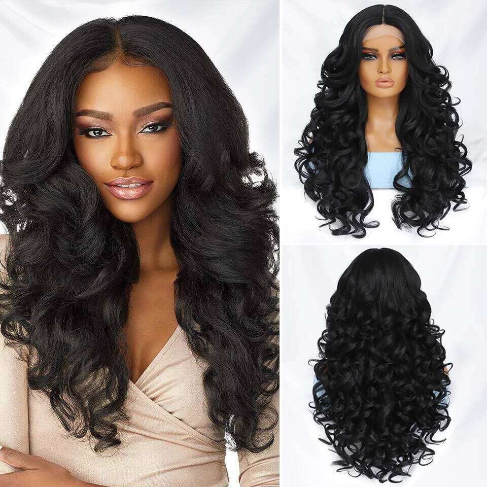 Black Brown Curly Synthetic Front Wigs For Women Blonde Orange Female Lace Wig 13X4x1 Cosplay Hair Daily Use