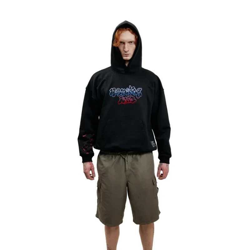2K Kusia88 Hoodie Gradient Embroidery Splash-Ink Pattern Sweatshirt Men Dark Gothic Trend Unisex Oversized Pullover Streetwear X2507181