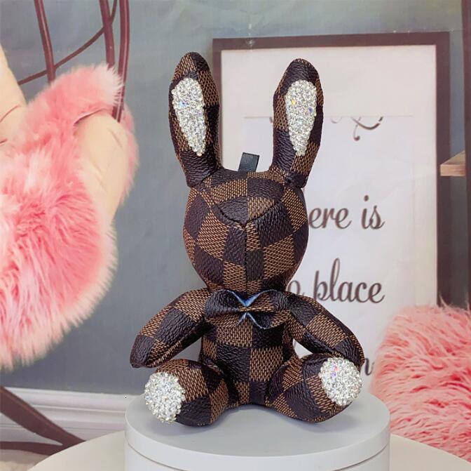 Creative New Handmade Diamond-Studded Rabbit Pendant Cute Car Keychain Couple Bag Charm tues1