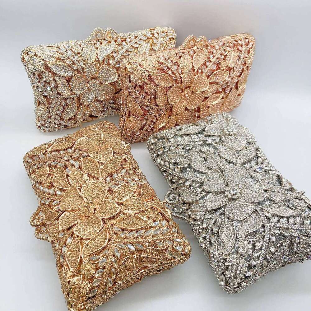 Women XIYUAN Evening Luxury Bag Gold/Sier Chain Shoulder Bags Stones Day Clutches Dias Metal Ladies Clutch Handbags