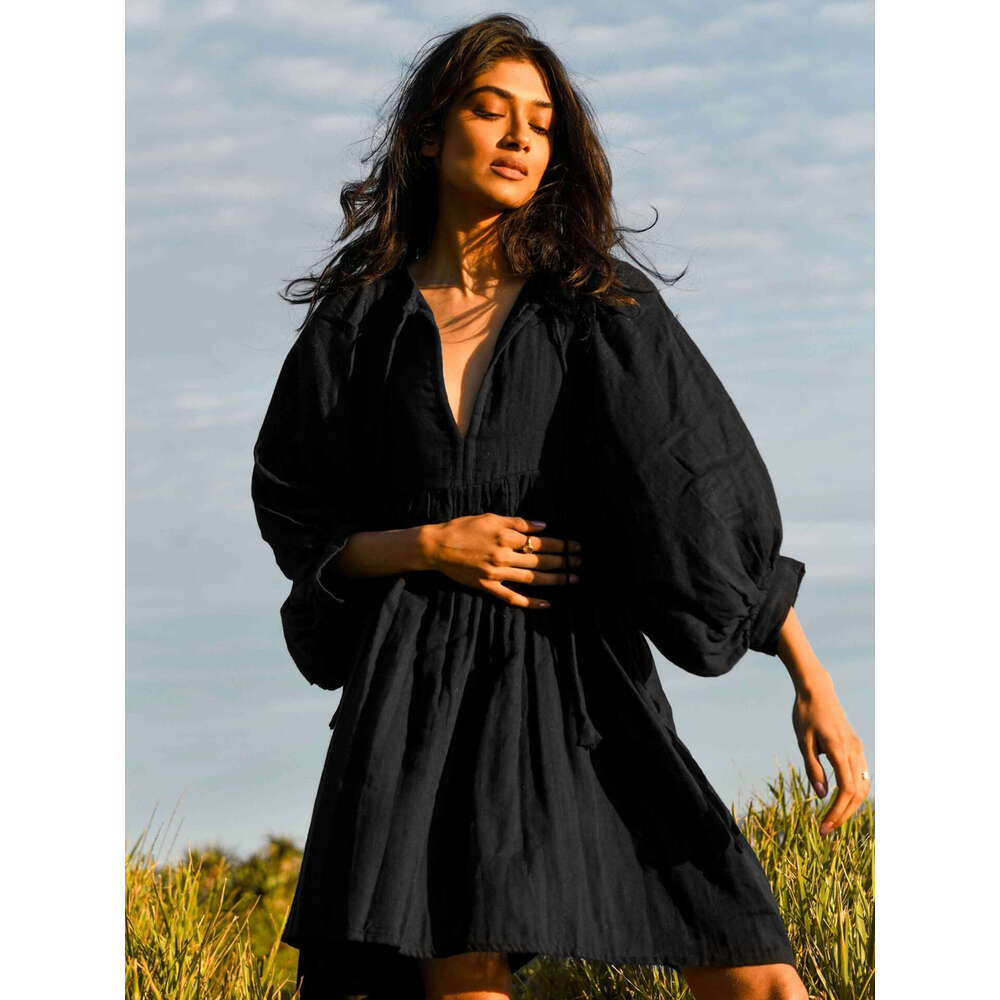 Fashion New Spring Summer Women's Plus Size Loose Lantern Sleeve Casual Sweet Fresh Girl Style Dress B5