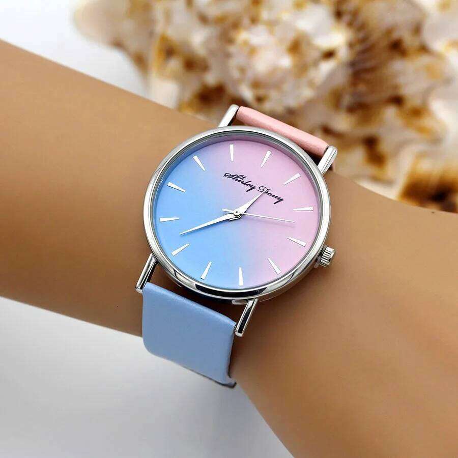free shipping New Ladies Casual Gradient Ramp Clock 2 Color Watchstrap Women Watches Female Quartz Wristwatches Feminino Zegarek Dam