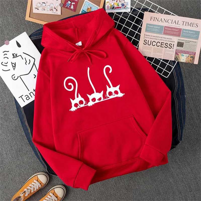 ute Cat Printed Hoodie for Women Al Season Daily Casual Sport Hooded Longsve Pullover Girls Home Outdoor Comfort Sweatshirt XJ250717