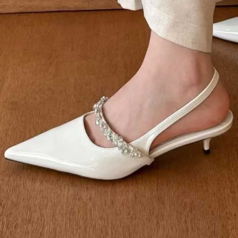 2025 New Sexy Pointed Brand Designer Summer Comfortable Shallow Slip-on Mid-heel Sandals Mens Light Off High H Y250716