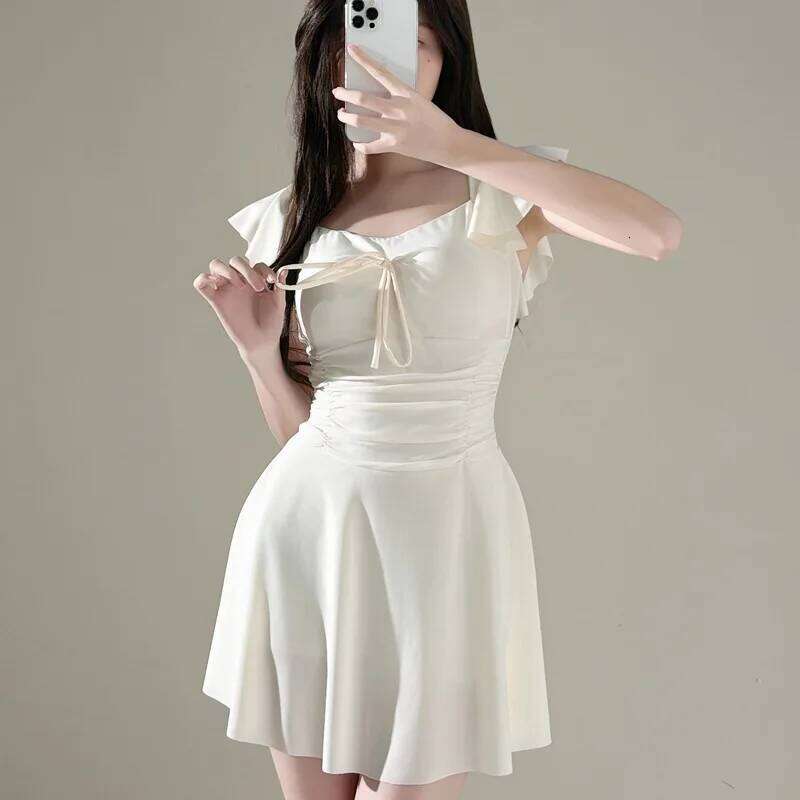 New One-piece Dress Women's Sports Conservative Slimming and Plump Swimsuit