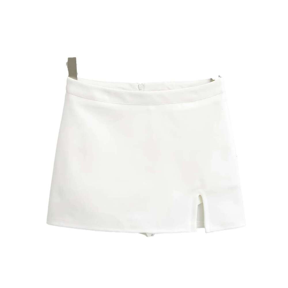 French Style Solid Color Hot Girl Pants Women Summer High Waist Bodycon Slit A-Line Short Half Skirt B5