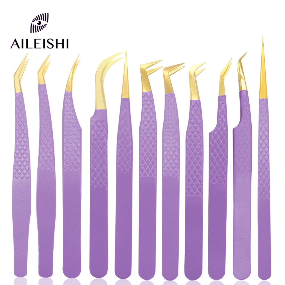 AILEISHI Eyelashes Tweezers Stainless Steel Superhard High Precision Antistatic For Eyelash s Tools 250716