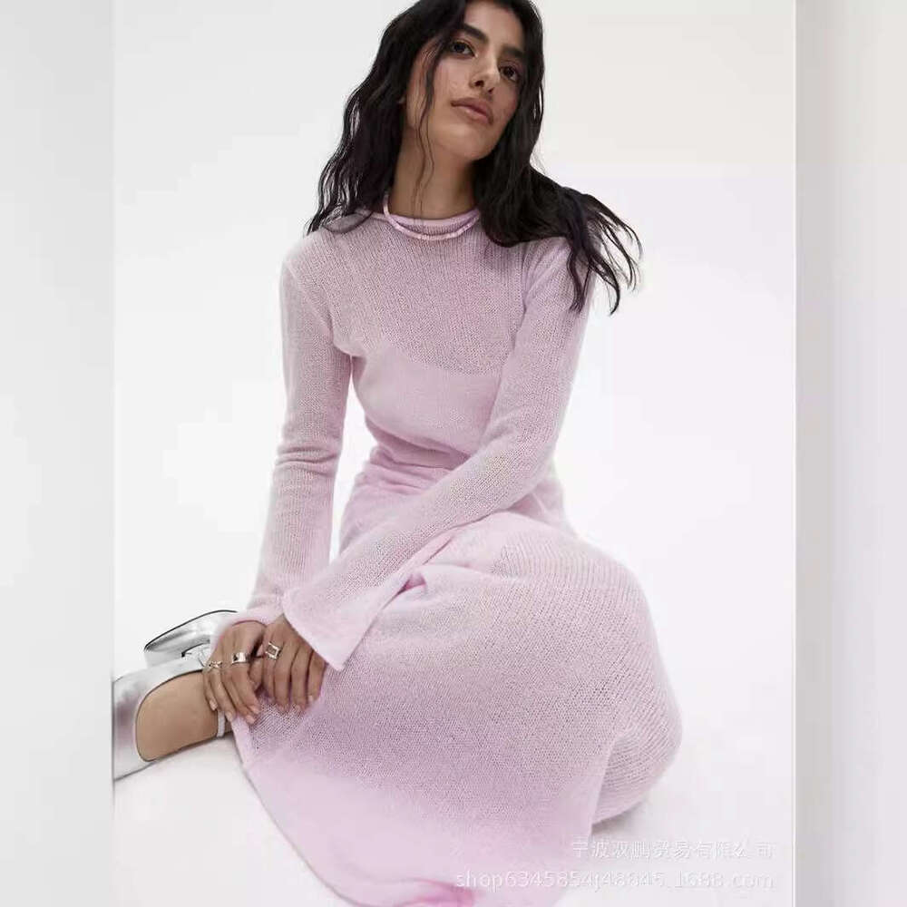 Hollow Out Long Dress + Tank Top Set For Women Soft Knitted Cover-Up Vacation Style B5