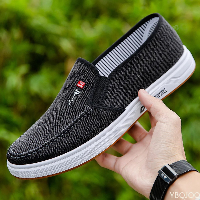 Mens shoes are breathable and light old Beijing cloth shoes mens low top canvas shoes and lazy work shoes 250716