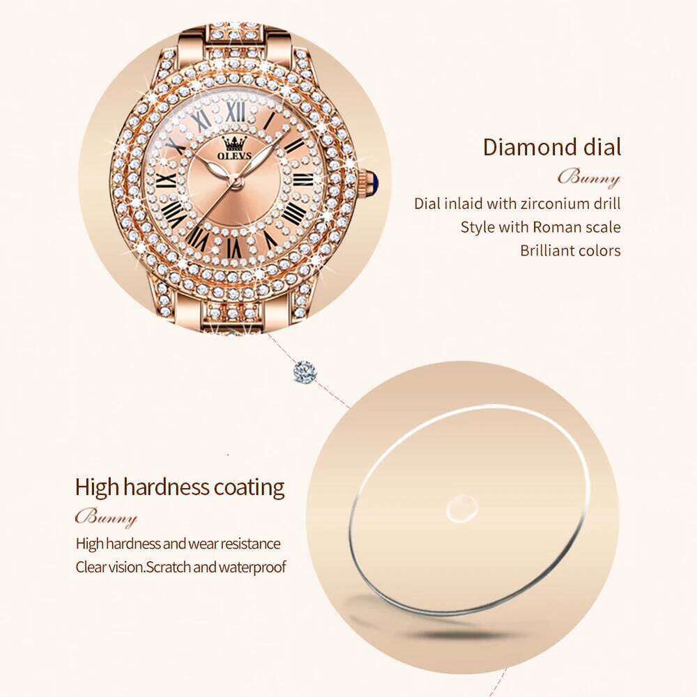 OLEVS Original Dia Watch for Women Fashion Elegant Stainless Steel Waterproof Quartz Wristwatch Ladies Dress Watches free shipping