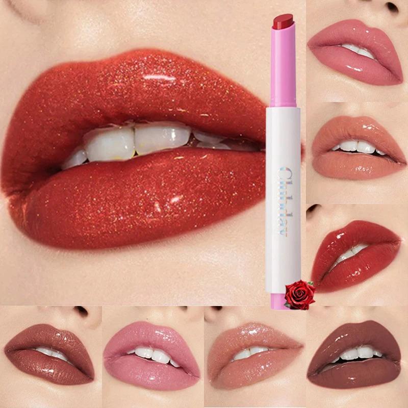 Water Glossy Mirror Lipstick Lasting Moisturizing Lip Balm Glitter Pearl Solid Lip Gloss Sexy Red Brown Non-Stick Cup Lip Tint 250716
