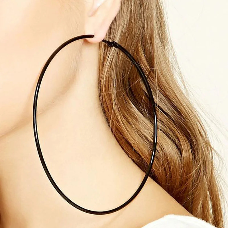 BLIJERY Exaggerated 12CM Oversized Hoop Earrings Basketball Brincos Smooth Big Circle for Women Punk Jewelry Oorbellen 250715