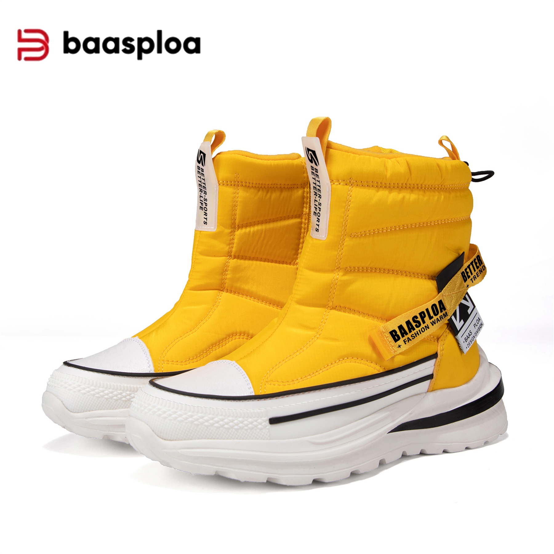 Baasploa Women Winter Plush Warm Snow Boots Comfort Wear-Resistant Ankle Boots for Women High Top Casual Shoes Non-Slip