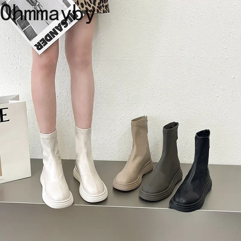 2025 Women Long Boots Thick Sole Ladies Zipper Knight Flats Heel Boots Fashion Knee-high Boots Keep Warm Plush Winter Shoes 250717