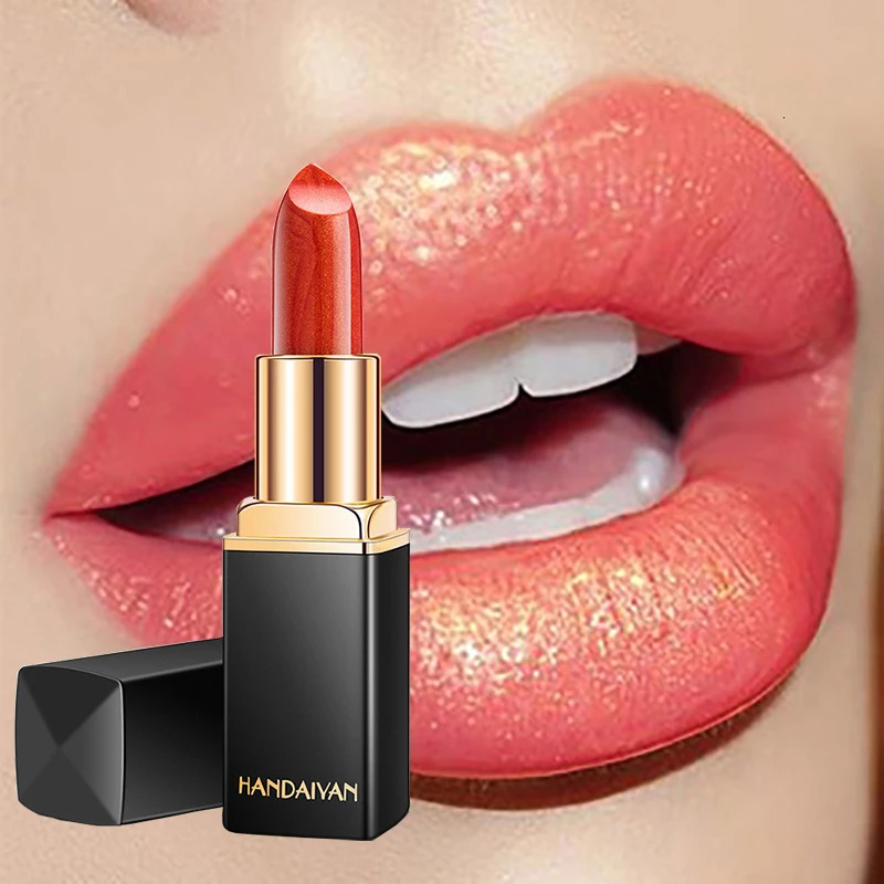 Handaiyan 9 Colors Glitter Matte Velvet Nude Lipstick Shimmer Sexy Red Pigments Makeup Long Lasting Waterproof Profissional 250716