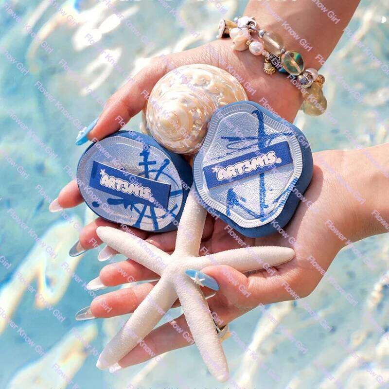 ART3M1S Powder Puff Air cushion flocking thumb powder puff for liquid foundation Ocean Story denim cotton candy makeup setting X25071