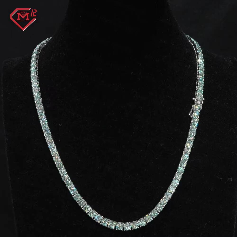 Green 4mm Tennis Necklace Bracelet Luxury Hiphop Jewelry Pass Tester Vvs Iced Out Moissanite Tennis Chain