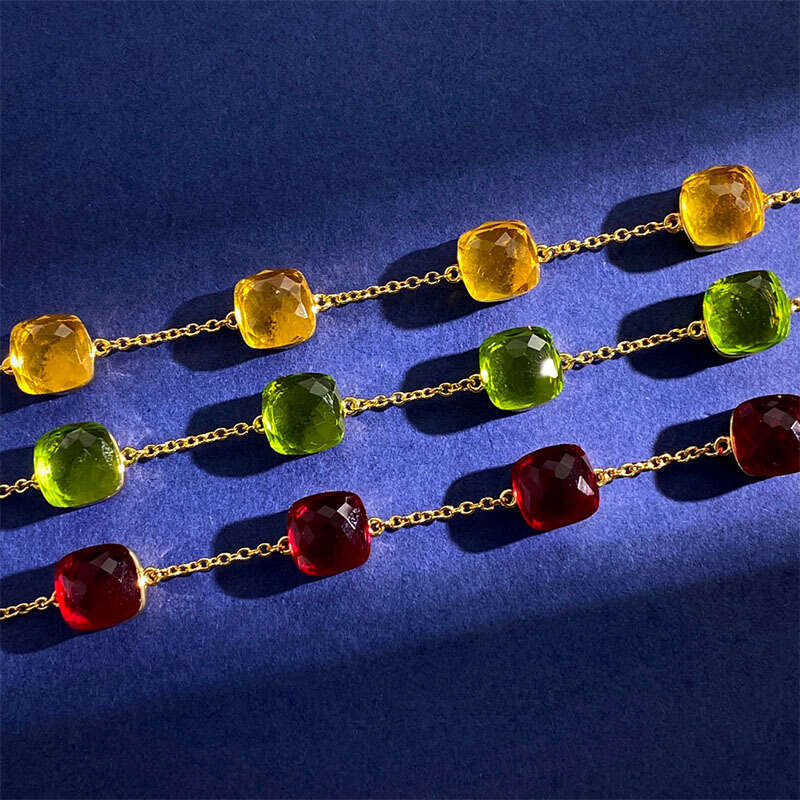 New Japanese Style Fresh Square Crystal Five-Flower Bracelet Simple Niche Design