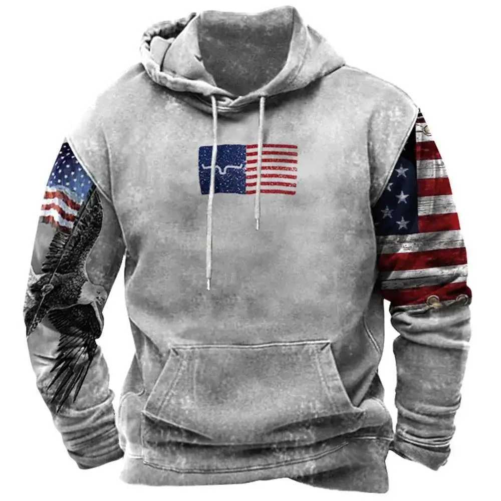 Fashion US Flag Print Hoodies For Men Hip Hop Trend Harajuku Vintage Clothes Spring and Autumn New in Sweatshirts Oversized Tops XJ250714