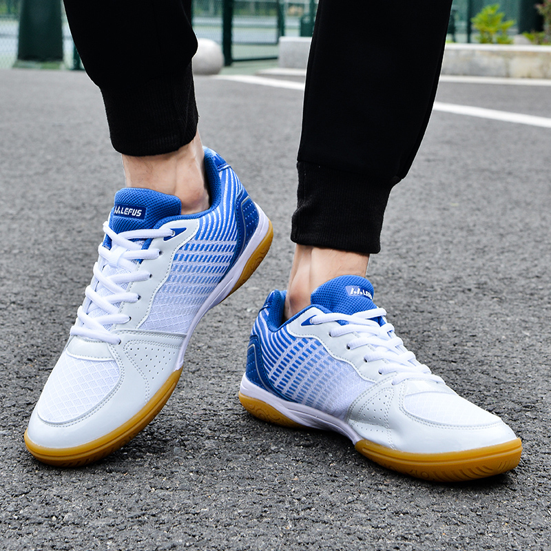 Anti-skid, wear-resistant, and shock-absorbing professional table tennis training shoes for men and women with a rubber sole