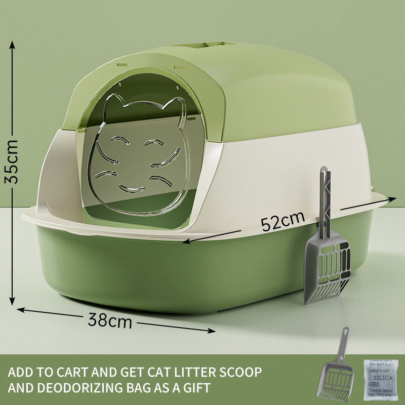 Cat litter box disinfection, odor prevention, fully enclosed cat toilet box splash prevention, preferred large three-layer fully enclosed design